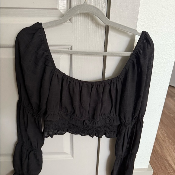 Black Ruffled Two-Piece Set - Picture 3 of 5